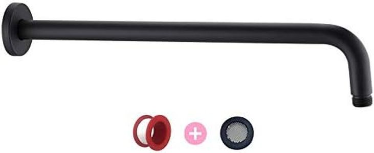 Matt Black 16 Inch Shower Extension Arm, Rainfall Shower Head Arm with Flange, Stainless Steel