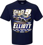 Checkered Flag Sports Chase Elliott #9 NASCAR 2024 Most Popular Driver Award T-Shirt, Navy, X-Large