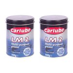 Carlube LM2 Multi Purpose Lithium Grease Lubricant, 500 g Tin (Pack of 2)
