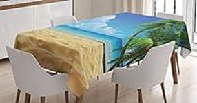 Ambesonne Ocean Tablecloth, Palm Tr