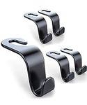 Guokoo Auto Hooks, 4 Pcs Car Storage Organiser Bag Hooks, Car Seat Headrest Hanger for Hang Bag Handbag Plastic Multifunctional Heavy Duty Storage Hooks (Black)