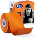 CureTape® Sports Kinesiology Tape | 30% Stronger Adhesion for Extreme Conditions | Waterproof K Tape | Quick Dry Viscose | Uncut Physio & Sports Injury Muscle Tape for Shoulder, Knee, Ankle | Orange