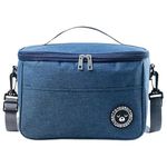 Large Family Picnic Cooler Bag Thermal Lunch Bag Cooling Bag for Work Beach Picnic Camping Keep Food Warm or Cold Insulated Cooling Bag for Camping,BBQ,Family,Car and Outdoor Activities (blue)