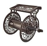 Liberty Garden Products Decorative Non-Rust Cast Aluminum Wall Mounted Garden Hose Reel with 125-Foot Capacity-Antique Finish 704