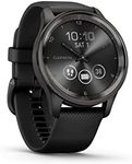 Garmin vívomove Trend, Stylish Hybrid Smartwatch, Long-Lasting Battery Life, Dynamic Watch Hands and Touchscreen Display, Black