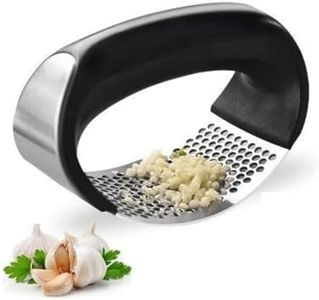 HEJISUN Kitchen Stainless Steel Garlic Press with Ergonomic Handle,Garlic Crusher, Handy Garlic Crusher, Kitchen Garlic Crushing Tool Stainless Steel (Multicolor)