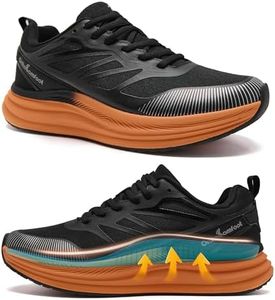 OrthoComfoot Men's Orthopedic Tennis Sneakers: Comfortable Orthotic Sneakers with Arch Support for Plantar Fasciitis Heel Spurs and Ankle Pain Relief, Supportive Fashion Walking Shoes Black Size 10.5