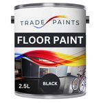 Heavy Duty Quick Dry Floor Paint - Garage, Workshop, Warehouse, Industrial Floor Paint - Ideal For Concrete, Stone, Brick, Wood & Metal (Black, 2.5 l Pack of 1)