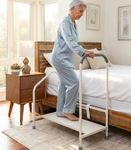 Step2Bed XL - Bedside Step Stool Bed Climbing Aid for Elderly & Handicapped – LED Light Guided Rails – Adjustable Height, Portable Fall Prevention Aid – Stainless Steel – 800 lb Capacity