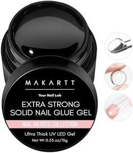 Makartt Solid Nail Glue Gel: Extra Strong Gel Nail Glue for Press On Nails & Fake Tips Long-Lasting Strong Adhesion Nails Glue for Acrylic Nails Clear 3D Gels for Nail Art Home Salon UV Light Cured