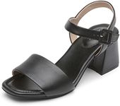 Rockport Women's Farrah 2-Piece Heeled Sandal, Black Leather, 4.5 UK