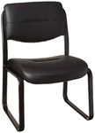 Boss Office Products B9539 Leather Sled Base Side Chair in Black