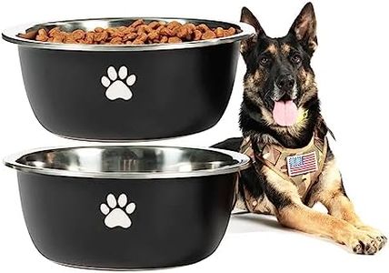 Podinor Large Dog Water Bowl 2 Pack, 170oz Stainless Steel Extra Large Dog Food Bowl for Big Giant Dogs