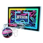 Jesser Hoop Over The Door Mini Basketball Hoop – 2 Gameplay Modes: Shot Clock or Score Keeping, 5" Exclusive Ball, Electric LED Scoring, Net, Air Pump - Indoor Sports Fun for Kids 6+