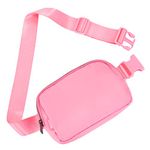 Fanny Packs for Girls Kids Yoga Women Slim Women, Crossbody Fanny Pack with Adjustable Strap Mini Belt Bag Fashion Waist Pack Fits Running Jogging Work Out Travel Pink M101