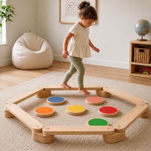Avenlur Majesty Balance Beam for Kids - Toddler Stepping Stones and Connectors - Waldorf and Montessori Balance Board for Kids Ages 2 to 8 Years Old - Gymnastic Baby Obstacle Course