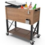 Permasteel 80-Qt Oak Wood Style Patio Cooler with Wicker Bottom