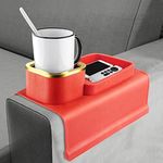 Couch Cup Holder - Silicone Sofa Armrest Tray with Cup Holder Anti-Spill and Anti-Slip Couch Arm Tray Strong and Weighted Couch Drink Holder for Remote/Snacks/Cellphone/Earbuds Gifts for Family