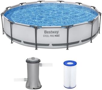 Bestway Steel Pro MAX 12' x 30" Above Ground Pool, Round Metal Frame Outdoor Swimming Pool Set with Filter Pump & Type III A/C Cartridge, Gray