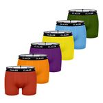 CLALER Men's Boxer Shorts 6 Pack Stretchy Soft Fitted Cotton Mens Trunks Underwear Multipack Breathable Classic Fit Briefs S, M, L, XL, XXL (Multicoloured 02 ×6, L)