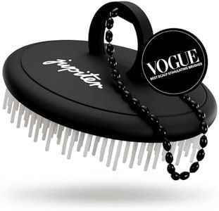 Jupiter Detangling Scalp Scrubber/ Exfoliator Brush - For Wet or Dry Hair - Removes Dandruff & Build-Up - Supports Circulation - Ergonomic Scalp Massager - Good for All Hair Types - Black