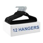 Homestrap Velvet Anti-Slip Hanger (Pack of 12)| Heavy Duty Velvet Suit Hangers with 360° Rotating Hooks| Lightweight, Strong and Ultra-Thin Hangers