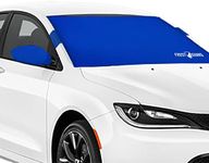 FrostGuard Plus | Winter Windshield Cover for Ice and Snow, Standard Size (Indigo) - Built-in Security Panels, Wiper Blade Coverage + Mirror Covers - Fits Standard Size Cars, 59 x 41 Inches
