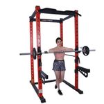 Gamma Fitness Power Squat Rack Commercial Heavy Duty With Rubberised J-hooks & Protective Spotters | For Professional Total Body Workout (3 Varients) (Power Rack PR-54 Luxury)