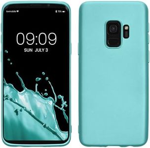 kwmobile Custodia Compatibile con Samsung Galaxy S9 Cover - Back Case Morbida - Protezione in Silicone TPU Effetto Metallizzato menta metallizzato