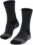 FALKE Mens TK4 Hiking Socks, Merino Wool, Grey (Asphalt Melange 3180), US 10.5-11.5 (EU 44-45 Ι UK 9.5-10.5), 1 Pair