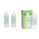 Biotrue Bundle, Multi-Purpose Soft Contact Lens Solution, 2 x 300 ml and Flight Pack 1 x 100 ml, Cushions and Rehydrates for Comfortable Wear, Condition, Clean, Remove Protein, Disinfect and Rinse