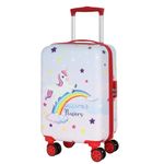 NOVEX Unicorn Kids Trolley Bags for Travel | Purple, 18-Inch Polycarbonate Luggage | Kid Spinner Luggage/Suitcase with 4 Wheel - 360° Rotating | Unique Bags for Girl Kids, Easy to Carry