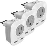 [3-Pack] Italy Travel Power Adapter