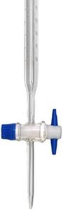 EISCO Burette, 25ml - White 0.10mL Graduations - Class A, Conforms with DIN ISO 385 Standards - Borosilicate Glass with PTFE Key Stopcock