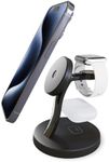 3 in 1 Wireless Charger for MagSafe, Charging Station for Apple Devices, Compatible with iPhone 15/14/13/12, Apple Watch, AirPods Pro/3/2 (Cable and Adapter Included) (Black)