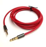 KetDirect Red 9ft Gold Plated Design 3.5mm Male to 2.5mm Male Car Auxiliary Audio cable Cord headphone connect cable for Apple, Android Smartphone, Tablet and MP3 Player­