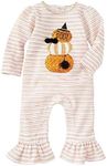 Mud Pie Baby Boys' Long Sleeve one Piece, White, 9-12 Months