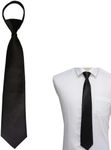 Armastuse Tie,Clip Tie For Boy Clip-On Neckties Solid Uniform Pre-Tied Adjustable Neck Strap Tie For Wedding Graduation(Black)