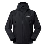 Berghaus Men's Paclite Dynax Gore-Tex Waterproof Shell Jacket, Lightweight, Eco-Friendly, Durable Coat, Black, S