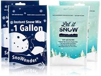 Let it Snow Instant Snow Powder for Slime 4 Pack (2) and SnoWonder (2) Made in The USA - Artificial Snow Mix Fake Snow Holiday Decorations