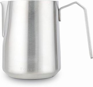 Easyworkz Espresso Steaming Pitcher Stainless Steel 600 ml Coffee Frothing Picther Milk Jug Cappuccino Latte Art Cup, Brushed Silver