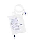 1pc Pack of 2000ml Urine Drainage Bag with Integrated Bag Hanger and Lever Tap - Sterile Catheter Night Bags - Overnight Bedside Urine Bag