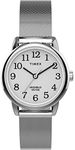 Timex Women's Easy Reader 25mm Watch – Silver-Tone Case White Dial with Silver-Tone Stainless Steel Mech Bracelet