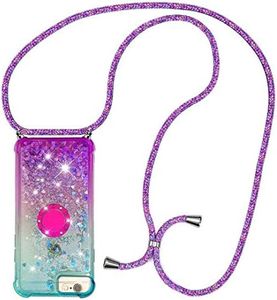HongMan Funda de movil con Cuerda para Colgar iPhone 6/6s -Case con Correa Colgante/Brillante Arena movediza Carcasa TPU Phone Necklace con Banda con Cordon para Llevar