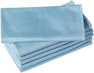 Puomue 6 Pack Microfiber Glass Cleaning Cloth, 16 Inch X Lint Free Quickly Clean Window, Glasses, Windshields, Mirrors, and Stainless Steel, Blue