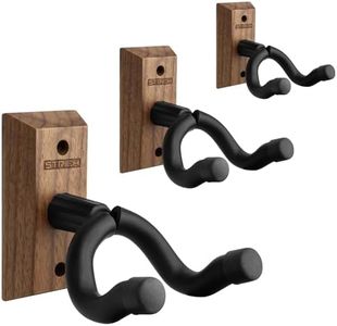 STRICH Guitar Wall Mount,Walnut Base Guitar Hanger,U-Shaped Hanger Mount with Screws, Guitar Holder Hook Stand Wall for Acoustic, Electric Guitar, Banjo, Bass(3-Pack)