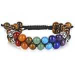 Top Plaza Bead Chakra Bracelet 7 Chakras Healing Crystals Bracelet Yoga Stone Beads Bracelets Meditation Relax Anxiety Bangle for Womens Mens, One Size, Stone