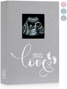 Lanpn Baby Photo Album 4x6 300 Pockets, Linen Cover Ultrasound Album with Memo Writing Area, Bebe Sonogram Photobook, Slip-in Picture Book, Newborn Memory Book Keepsake Gifts for Boy Baby Shower Grey