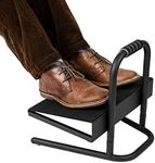 Mind Reader Foot Rest, Foot Stool, Under Desk at Work, Ergonomic, Adjustable, Office, Metal, 15"L x 14.25"W x 14.5"H, Black