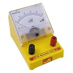 Om Meters EDM-80 Desk Stand Analog 0-50mV DC Moving Coil Milli Voltmeter (Yellow)